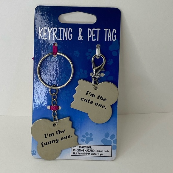 Keyring & pet tag I’m the funny one/ I’m the cute one - Picture 1 of 6